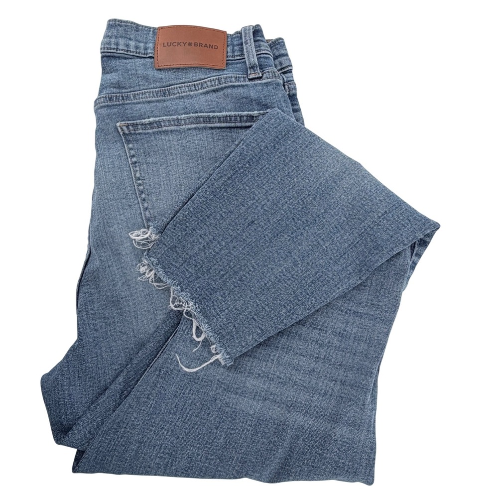 Lucky Brand Bridgette Skinny Jeans Womens 14/32A Blue Raw Hem High Rise